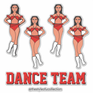 Pegatina Piedras Rosas del equipo de danza personalizado #2