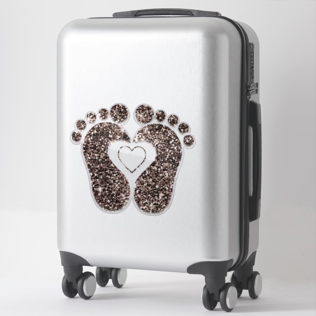 Pegatina Pies Baby Heart Reflexology Masaje Viaje Bronce (Maleta)