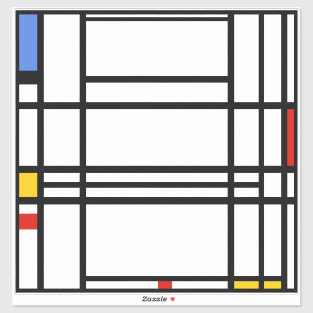 Pegatina Piet Mondrian, Composición 10 (Hoja)