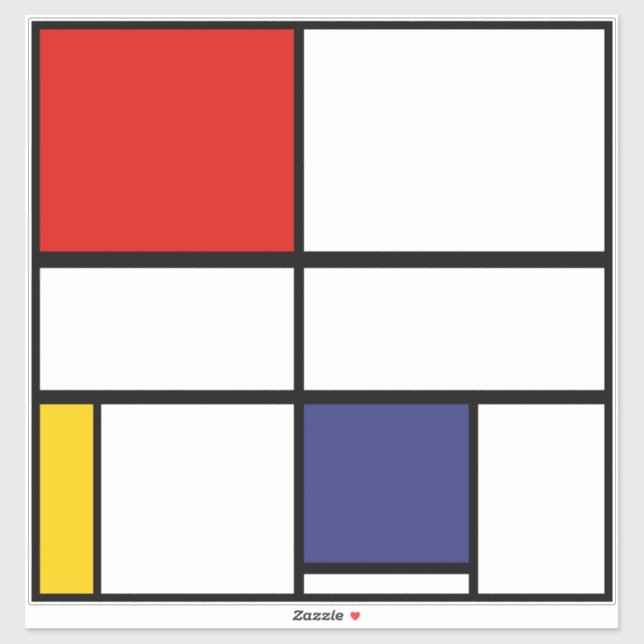 Pegatina Piet Mondrian, Composición C (Hoja)