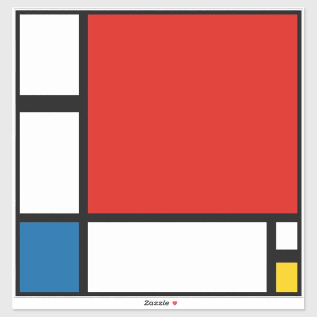 Pegatina Piet Mondrian, Composición ii (Hoja)