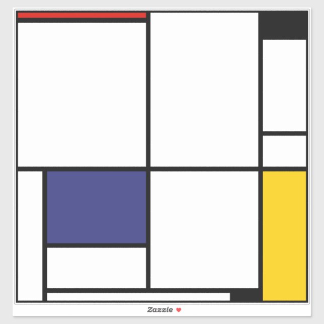 Pegatina Piet Mondrian, Tableau 1 (Hoja)