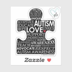 Pegatina Pieza del rompecabezas de la conciencia del autism