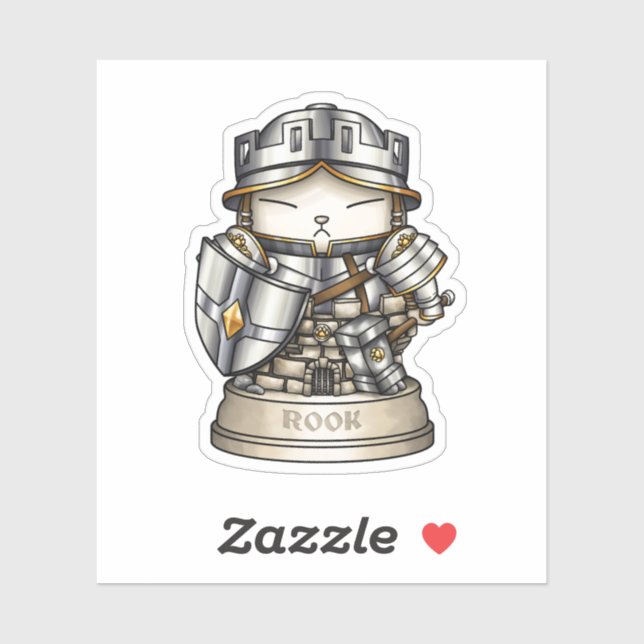 Pegatina Pieza real de ajedrez rook (Hoja)