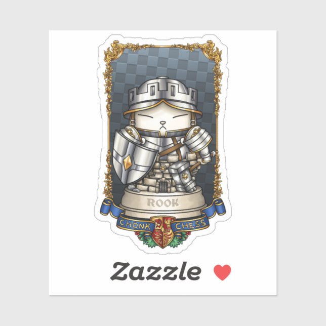 Pegatina Pieza real de ajedrez rook (Hoja)