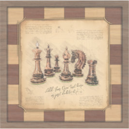 Pegatina Piezas de ajedrez y ajedrez antiguas, regalo para 