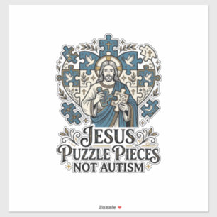 Pegatina Piezas del rompecabezas de Jesús no autismo Piezas