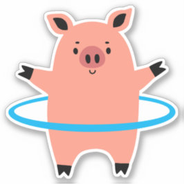 Pegatina Pig Hula Hoop