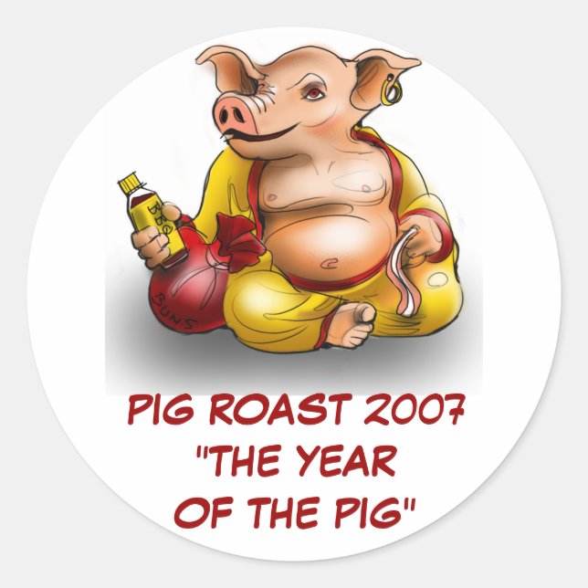 Pegatina PIG ROAST 2007 (Anverso)