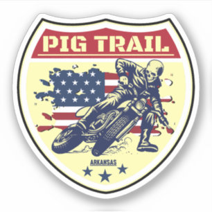 Pegatina Pig Trail Scenic Byway arkansas en motocicleta