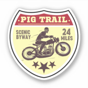 Pegatina Pig Trail Scenic Byway recorrido en motocicleta po