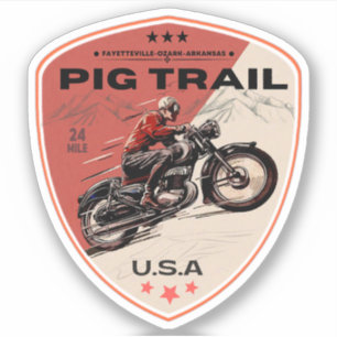 Pegatina Pig Trail Scenic Byway recorrido en motocicleta po