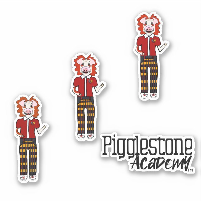 Pegatina Pigglestone Academia Clase Pig 4 (Anverso)
