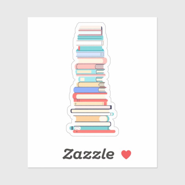 Pegatina Pila Alta de Libros (Hoja)