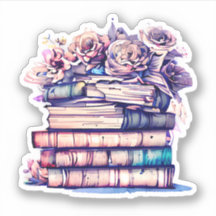 Pila antigua de libros y Rosas de la época bonito