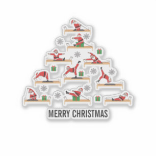 Pegatina Pilates Santa Reformer Navidad