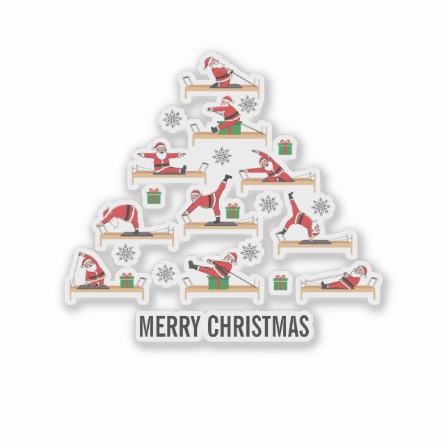 Pegatina Pilates Santa Reformer Navidad (Anverso)
