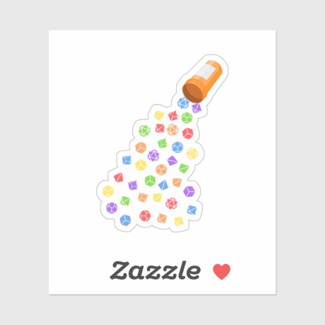 Pegatina Píldoras de juego de los dados del arcoiris Pestañ (Hoja)