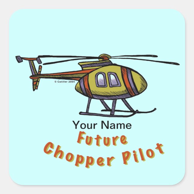 Pegatina piloto de helicópteros en el futuro (Anverso)