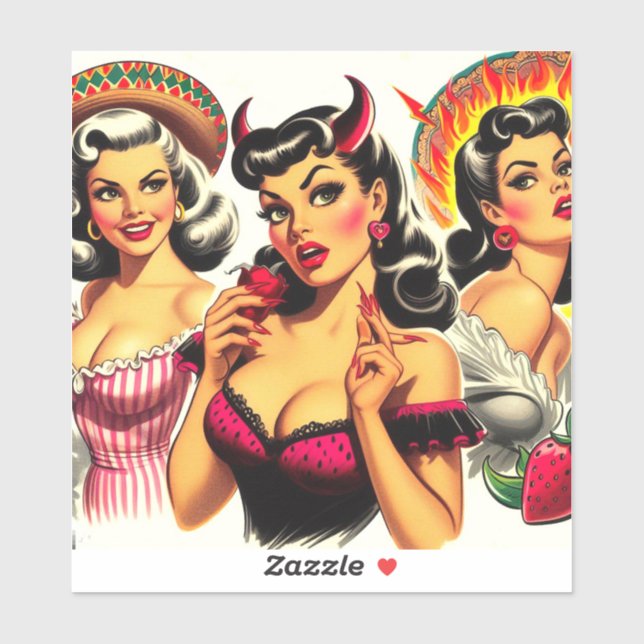 Pegatina Pin-up Retro Devilish (Hoja)