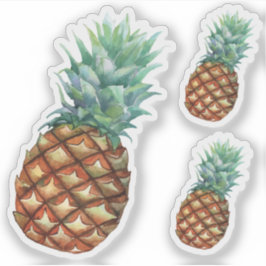 Pegatina Piña Frutas tropicales y pintura de acuarela de ho