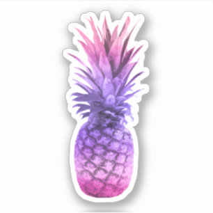 Pegatina Piña rosa y púrpura