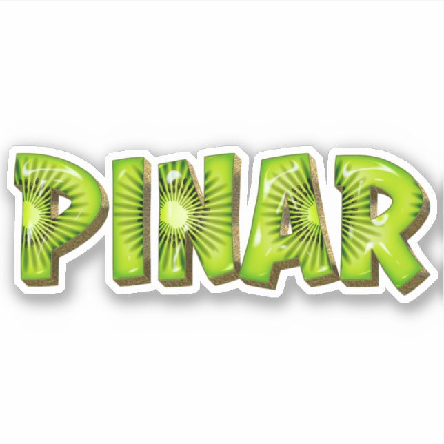 Pegatina Pinar Name Kiwi Design Aufkleber Sticker (Anverso)