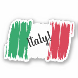 Pegatina Pincel artístico Personalizado de bandera de Itali