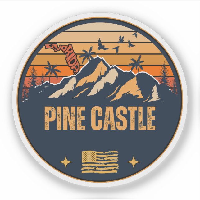 Pegatina Pine Castle, Florida  (Anverso)