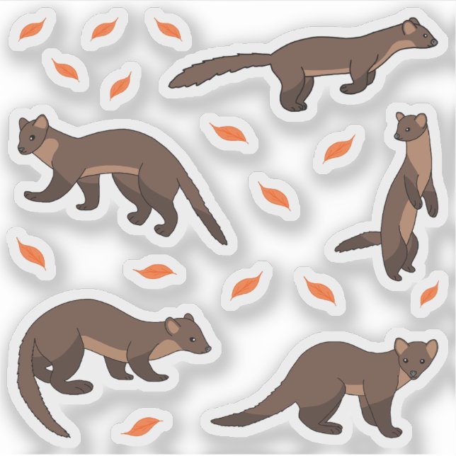 Pegatina Pine martens (Anverso)