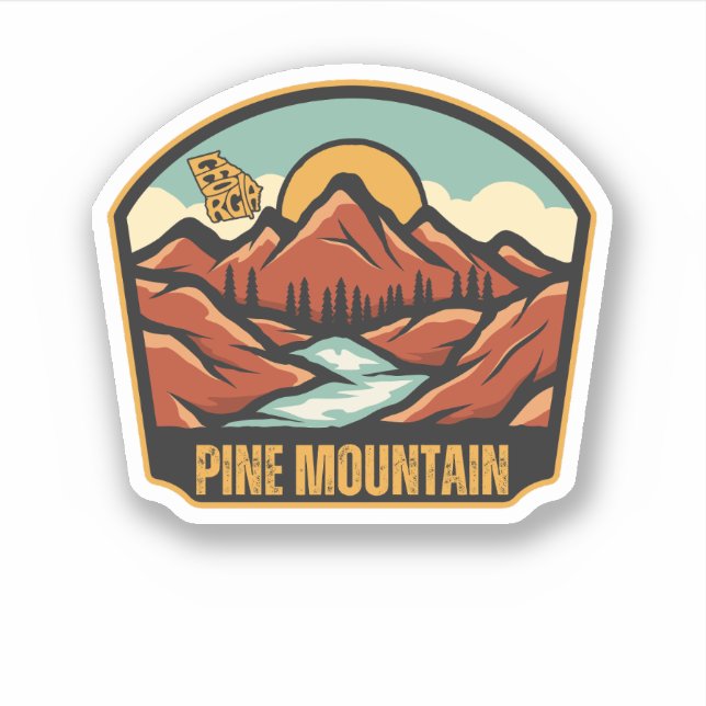 Pegatina Pine Mountain, Georgia (Anverso)