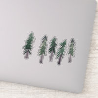 Pine Trees Forest Watercolor