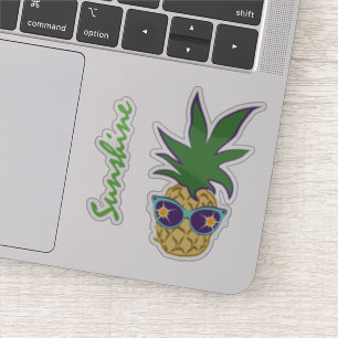 Pegatina Pineapple con Blue Sungafas Personalizado Texto