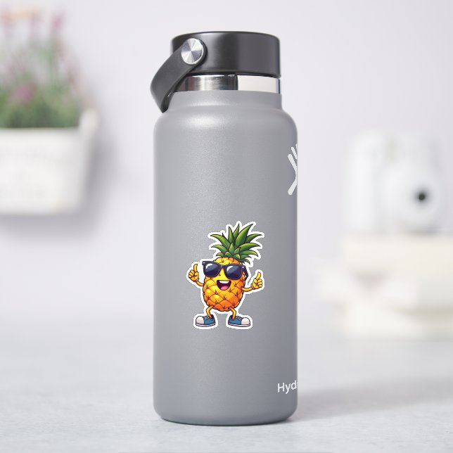 Pegatina Pineapple Personalizado Guay con gafas de sol Vibe (hidrofrasco)