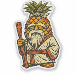 Pegatina Pineapple Sensei — Funny Fruit Wise Master Vintage