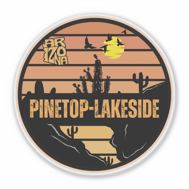 Pegatina Pinetop-Lakeside, Arizona (Anverso)