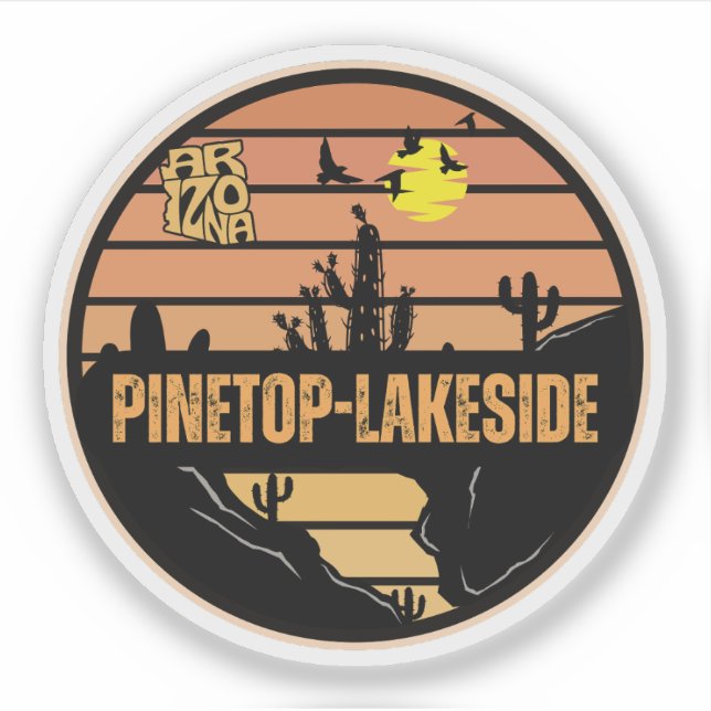 Pegatina Pinetop-Lakeside, Arizona (Anverso)