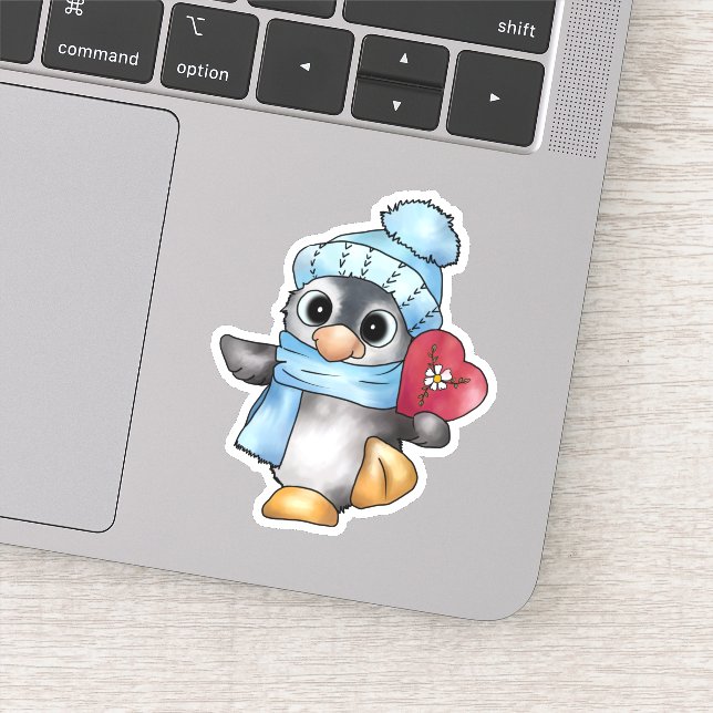 Pegatina Pinguin mit Herz (Detalle)
