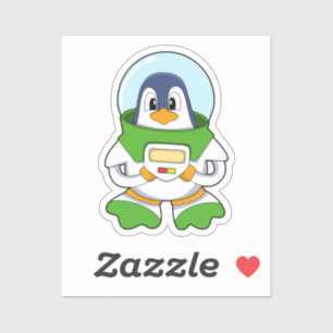 Pegatina Pingüino como astronauta con disfraz