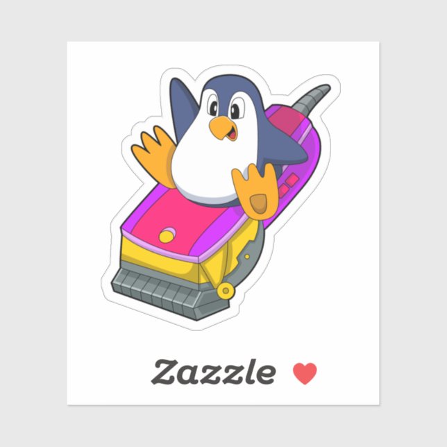 Pegatina Pingüino como peluquero con Razor (Hoja)