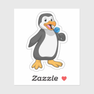 Pegatina Pingüino con dulces de piruleta