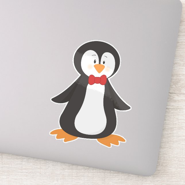 Pegatina Pingüino Cuto, Pingüino Pequeño, Pingüino Con Azot (Detalle)