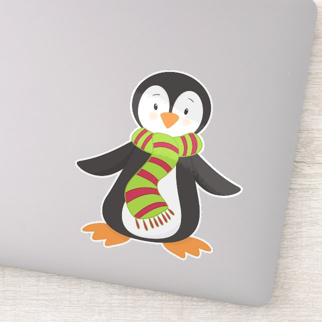 Pegatina Pingüino Cuto, Pingüino Pequeño, Pingüino Con Esca (Detalle)