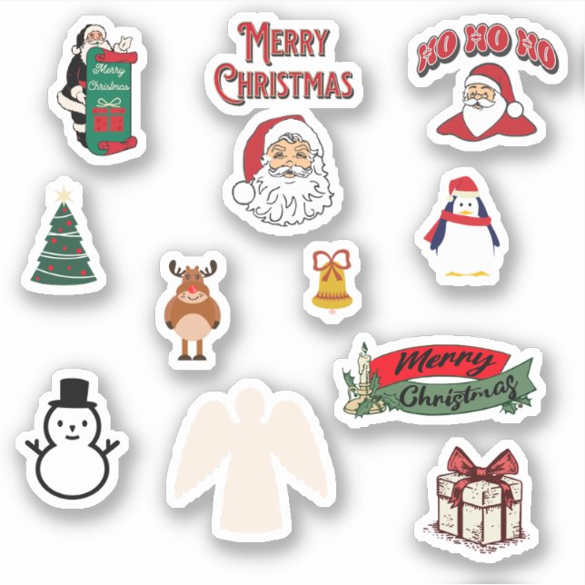 Pegatina Pingüino de ángel de cáscara de árbol de Navidad (Anverso)