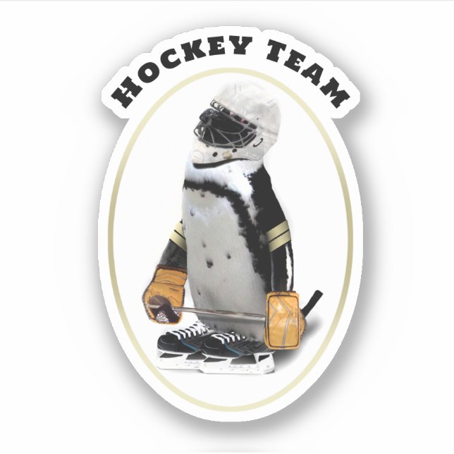 Pegatina Pingüino de Hockey sobre Hielo  (Anverso)