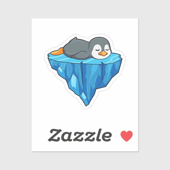 Pegatina Pingüino en la flota de hielo (Hoja)