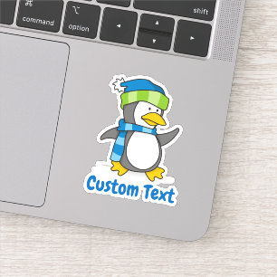 Pegatina Pingüino pequeño caminando sobre la nieve