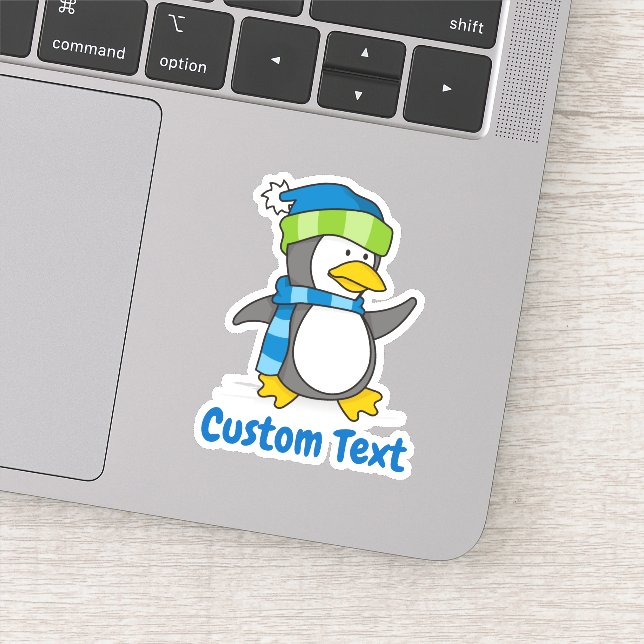 Pegatina Pingüino pequeño caminando sobre la nieve (Detalle)