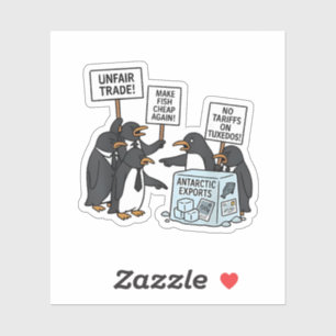 Pegatina Pingüinos contra aranceles anti Trump