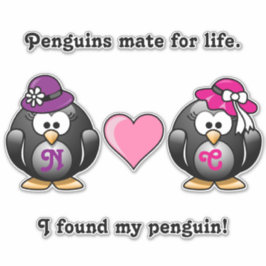Pegatina Pingüinos Lesbianos Adorables Gorras del corazón d